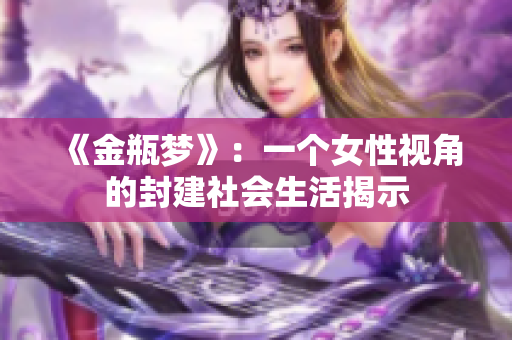 《金瓶梦》：一个女性视角的封建社会生活揭示
